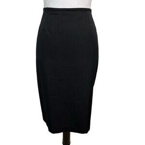 Le Suit Skirt size 6 Classic Black Straight Knee Career Professional Church